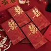 Sobres rojos de boda para mil yuanes, especiales para bodas, con caracteres felices estampados en oro, creativos sobres de regalo para recién casados