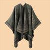 Moda de comércio exterior cachecol xale de cashmere dividido vintage europeu e americano flor de caju dividida xale quente capa casaco