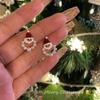 Brincos de Papai Noel na moda doce festivo brincos de Natal all-match Pearl luz luxo cartoon brincos bonitos