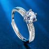 Senhoras coreanas imitação Mosan anel de diamante nicho vento frio amantes de diamante dobra anel de casamento ajustável uma geração de cabelo