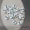 Miçangas de Letra Acrílicas Miçangas Planas Redondas Perfuradas Miçangas Plásticas Materiais DIY Artesanais Acessórios de Joias Infantis