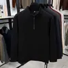 Camiseta de outono e inverno com zíper parcial, toque macio e aconchegante de cashmere, quente e moderna, adequada como peça externa ou para usar em camadas, disponível para atacado