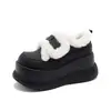 Zapatos para Aumentar la Altura de Mujer 2026 Invierno Nuevo Estilo Suela Gruesa Botas de Nieve Engrosadas Versátiles para Mujer Calzado Cálido con Terciopelo para Mujer