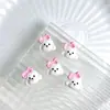 Acessórios de Arte para Unhas de Cachorrinho com Laço de Desenho Animado Tendência Versátil Fofo Decorações de Unha de Resina de Cachorrinho 3D Usáveis