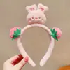 Diadema de Cara de Conejo de Dibujos Animados Peluda para Lavado Facial Accesorios para el Cabello de Otoño e Invierno Versátil Antideslizante Súper Linda Nueva Diadema con Lazo