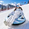 Anillo de Esquí Inflable de PVC, Anillo Deslizador de Doble Asa, Anillo Deslizador de Nieve para Adultos y Niños, Equipo de Esquí para Exteriores de Invierno