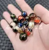 Contas redondas de esmalte cinza perfumado imitação de Jade contas soltas fio de seda dourado fio de ouro esmalte colorido contas de 14mm esmalte colorido artificial joias
