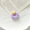 Adornos Pequeños Hechos a Mano de Resina DIY con Pegamento de Crema, Flores Simuladas, Donas en Forma de Corazón, Llaveros, Colgantes para Bolsos