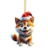 Pingente de Cachorro de Natal Decorações de Árvore de Natal Transfronteiriço Acrílico Plano 2D Decoração de Feriado Penduricalhos de Festa