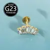 Piercing Corporal Novo Modelo F136 Titânio Corpo Coroa de Zircônia Rosca Interna Unha de Lábio Unha de Nariz Unha de Orelha Atacado