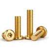 Tornillos de Muebles de Hierro Dorado con Cabeza Plana Hexagonal Biselada Tornillos de Cabeza Redonda con Borde Biselado Dorados Imitación Pernos de Borde Biselado M6 en Stock