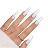 Cross-border Wearable Feminino Nail Art Atacado Simples Médio-retangular Cor Sólida Nail Art Patch Wear Armor Venda por atacado