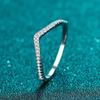 Anillo de Moissanita Plata de Ley 925 Anillo para Mujer Juego de Anillos con Anillo en Forma de V Corona Apilada Suministro al Por Mayor del Fabricante Suministro Transfronterizo