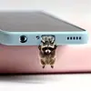 Tapón de polvo para teléfono móvil 2D, colgante acrílico de gatito transfronterizo, colgante de Tipo C enojado, artículo de venta caliente, otros productos africanos