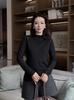 [Hengjia QZL] Suéter de lana de oveja calado para mujer primavera y verano 2025 nuevo coreano color sólido comodín cuello alto pequeño