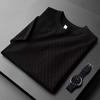 Camiseta de manga corta casual de verano para hombre, color sólido, combinable con todo, holgada, de malla de seda de hielo, transpirable, hueca, cuello redondo