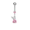 Ventas Directas de Fábrica Transfronterizo Acero Inoxidable Perforado Serie Rosa Clavo de Ombligo Y2K Mariposa Corazón Incrustado Circonita Anillo de Ombligo