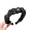 Diadema de Diseño Personalizado de Gama Alta Satén Gypsophila Moda Diadema Plisada Francesa Lavado de Cara Accesorio para el Cabello Craneal Alto