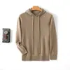 Ropa lista para usar de una línea Suéter de lana nuevo para primavera y otoño Suéter con capucha para hombre Color liso Sudadera con capucha de punto de lana Camisa de capa base
