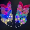 Nova Tiara de Orelha de Coelho Luminosa Acessório de Cabelo Piscante de Ano Novo Presilha de Cabelo Evento de Show Fornecimento para Festa de Véspera de Ano Novo Infantil Atacado