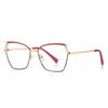 Gafas de metal anti-luz azul 3110 moda OL pierna de gafas tipo tirachinas para mujer montura óptica hexagonal gafas elegantes europeas y americanas