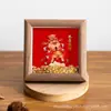 Dios de la Riqueza Lingote de Oro Rojo Festivo Exhibición de Año Nuevo Marco de Fotos Cuadrado Pequeño 4 pulgadas 6 pulgadas Hueco Adornos de Regalo