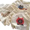 Camiseta de Manga Longa Infantil 2026 Outono Novo Estilo Meninos Estampa de Desenho Japonês Camada Base Bebê Casual Estilosa