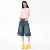 Pantalones Cortos Vintage Azules Desgastados con Diseño Irregular Roto para Mujer, Moda Veraniega 2026 Nuevo Tendencia Versátil