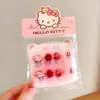 Unhas Usáveis Infantis Desenho Animado Sanrio Fofo Adesivos de Unha para Meninas à Prova d'Água Removíveis Acessórios de Adesivos de Unha para Meninas