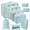 Conjunto de Armazenamento para Viagem Amazon Bolsa de Armazenamento para Viagem Conjunto de Oito Peças Bolsa de Armazenamento para Organização de Roupas de Viagem