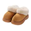 Botas de nieve de suela gruesa para mujer, nuevo modelo de invierno 2026, forradas de felpa, cobertura total, para exteriores, antideslizantes, cálidas, pantuflas de algodón afelpado de media caña