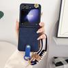 Padrão de couro vintage camélia japonês e coreano adequado para capa de telefone com cordão zflip5 zflip4 capa protetora portátil resistente a quedas