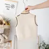 Cardigã Suéter Colete Infantil 2026 Novo Estilo Roupa Externa para Meninos Colete Fino para Bebê Menino Tricô Estiloso Primavera e Outono Jaqueta sem Mangas