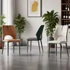 Silla de Comedor con un Estilo Nórdico de Lujo Ligero y Gama Alta, Adecuada para Comedores del Hogar, con un Asiento de Cuero Resistente a los Arañazos de Gato, Silla Minimalista Italiana, Silla para Mesa de Comedor con Respaldo
