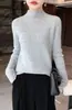 26 Outono Inverno Novo 100% Lã Feminino Camada Base Trançado Malha Torcida Gola Alta Camada Interna Quente Cor Lisa Tricô Top Suéter