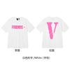 Nova camiseta VLONE JERRY Big V Smoke reflexiva solta de manga curta com flor de cerejeira para homens e mulheres, camiseta de casal de marca de rua, verão