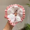Scrunchie Floral de Renda Rosa Doce, Prendedor de Rabo de Cavalo Girly de Alto Padrão Estilo Coreano, Acessórios de Cabelo Atacado Novo Modelo