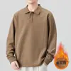 Ropa de Hombre Shanggu Invierno Nuevo Polo de Terciopelo Sudadera con Cuello de Solapa de Manga Larga para Hombre Terciopelo Americano Austriaco de Peso Pesado a Heattech
