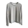 Estilo relajado, casual, rejuvenecedor, top holgado de cuello redondo con mangas raglán, sudadera corta para mujer, nuevo otoño/invierno 2026, H090909