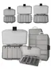 Caja de señuelos en stock con 5 compartimentos y diseño de oreja para colgar, caja de aparejos de pesca, caja de accesorios de pesca, anzuelo de pesca, cebo, caja de señuelos artificiales, fabricante para comercio transfronterizo