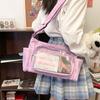 Bolso bandolera japonés de color liso para chica JK, combinable con todo, sencillo y transparente, suave, para hombro y estudiante.