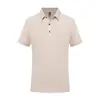 Camisa Polo de Algodón de Color Puro de Manga Corta con Cuello Solapa Verano Logo Personalizado Publicidad de Oficina Corporativa Camisa Cultural Impresión y Bordado