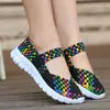 Zapatos tejidos con banda elástica transfronterizos Jindian AliExpress Amazon talla ultra grande sandalias ultra ligeras para mujer zapatos planos para mamá