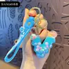 Chaveiro Criativo de Letra com Óleo e Bolinhas Coloridas Flutuantes Delicadas, Adequado para Meninas, Argola de Chaveiro de Bolsa de Casal