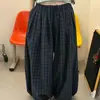 Novidades de outono de alta qualidade para mulheres de Dongdaemun, Coreia: calças casuais xadrez de cintura elástica estilo despojado