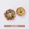 Flor Rosa Metal Pequeño Fragancia Abrigo Ropa Gabardina Ropa de Lana Botones Sensación de Alta Gama