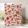 Manta de Muñeco de Nieve Navideño Transfronteriza 2026, Manta de Peluche de Papá Noel Impresa Digitalmente, Manta para Siesta para Todas las Estaciones