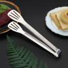 Pinza para pan de acero inoxidable de tres líneas, de 9 pulgadas, para uso doméstico, venta al por mayor, para hotel, bistec, buffet, restaurante.