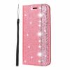 Adecuado para Iphone11Promax Empalmado Brillo Diamante Teléfono Móvil Cuero Estuche Tipo Billetera con Tapa Protectora para Tarjetas