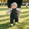 Macacão de bebê estilo coreano com forro de fleece para primavera e outono, roupas para escalar, para sair, moderno e estilo ocidental, roupas de Harbin para recém-nascidos, roupas espessas